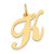 14K Medium Fancy Script Letter K Initial Charm