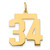 14k Medium Polished Number 34 Charm
