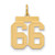 14k Medium Satin Number 66 Charm