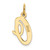 14k Medium Script Letter O Initial Charm
