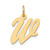 14k Medium Script Letter W Initial Charm