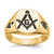 14k Men's Polished and Grooved with Black Enamel Masonic Ring - Y4-A53FE213-6633