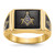 14k Men's Polished and Textured with Black Enamel and Onyx Masonic Ring - Y4-8181DE84-7070