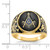 14k Men's Polished and Textured with Black Enamel and Oval Onyx Masonic Ring