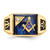 14k Men's Polished and Textured with Black Enamel, Imitation Blue Spinel and AA Quality Diamond Masonic Ring - Y1-E7DF44B4-3044
