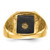 14k Men's Polished, Antiqued & Textured Onyx Masonic Ring