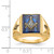 14k Men's Polished, Antiqued and Textured with Imitation Blue Spinel Masonic Ring - Y4-0B05C5B3-3974