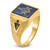 14k Men's Polished, Antiqued and Textured with Imitation Blue Spinel Masonic Ring - Y4-0B05C5B3-3974