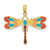 14K Multi Color Enamel Dragonfly Charm - K6-5FBE9170-4980