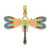 14K Multi Color Enamel Dragonfly Charm - K6-F6728B7C-2752