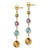 14K Multi-Gemstone Dangle Post Earrings