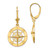 14K Nautical Compass Leverback Earrings