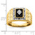 14k Onyx and Diamond Greek Key Design Mens Ring - RM-5AC6EA50-7865