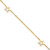 14K Open Star 3-Station 9 inch Anklet Plus 1 inch Heart Dangle Extender