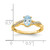 14K Oval Aquamarine and Diamond Ring