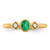 14k Oval Bezel Emerald and Diamond Ring