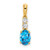 14K Oval Blue Topaz and Diamond Pendant - PM-62C79134-7770