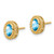 14k Oval Blue Topaz Post Earrings