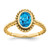 14k Oval Blue Topaz Ring