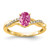 14K Oval Created Pink Sapphire and Diamond Ring