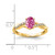 14K Oval Created Pink Sapphire and Diamond Ring