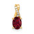 14K Oval Created Ruby and Diamond Pendant - PM-703919D3-7989