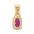 14K Oval Created Ruby and Diamond Pendant - PM-703919D3-7989