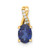 14K Oval Created Sapphire and Diamond Pendant - PM-6A5A6D49-3071