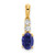 14K Oval Created Sapphire and Diamond Pendant - PM-790D00F8-9918