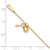 14k Oval Link Chain with Puffed Heart and Key Dangle 9 inch Anklet Plus 1 inch Extender