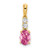 14K Oval Pink Tourmaline and Diamond Pendant