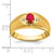 14k Oval Ruby and Diamond Mens Ring