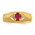 14k Oval Ruby and Diamond Mens Ring