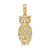 14K Owl Pendant