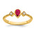 14k Pear Bezel Ruby and Diamond Ring