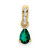 14K Pear Created Emerald and Diamond Pendant