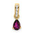 14K Pear Rhodolite Garnet and Diamond Pendant