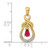 14k Pear Ruby and Diamond Dangle Pendant