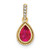 14k Pear Ruby and Diamond Pendant