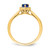 14k Pear Sapphire and Diamond Halo Ring
