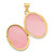 14k Pink Enamel Leaves 19mm Oval Locket