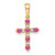 14k Pink Tourmaline and Diamond Cross Pendant