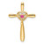 14k Pink Tourmaline Cross w/Heart Chain Slide
