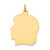 14k Plain Large .035 Gauge Facing Left Engravable Girl Head Charm