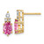 14K Polish Diamond & Lab Created Pink Sapphire Twist Post Earrings