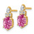 14K Polish Diamond & Lab Created Pink Sapphire Twist Post Earrings