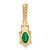 14K Polish Diamond and Lab Created Emerald Twisted Chain Slide