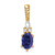 14K Polish Diamond and Lab Created Sapphire Twisted Chain Slide