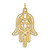 14k Polished & Textured Solid Hamsa Pendant