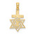 14K Polished / Engraved Star Of David and Cross Charm